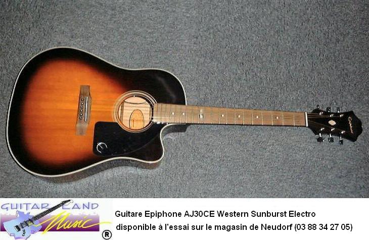Guitare Epiphone AJ30CE Western Sunburst Electro